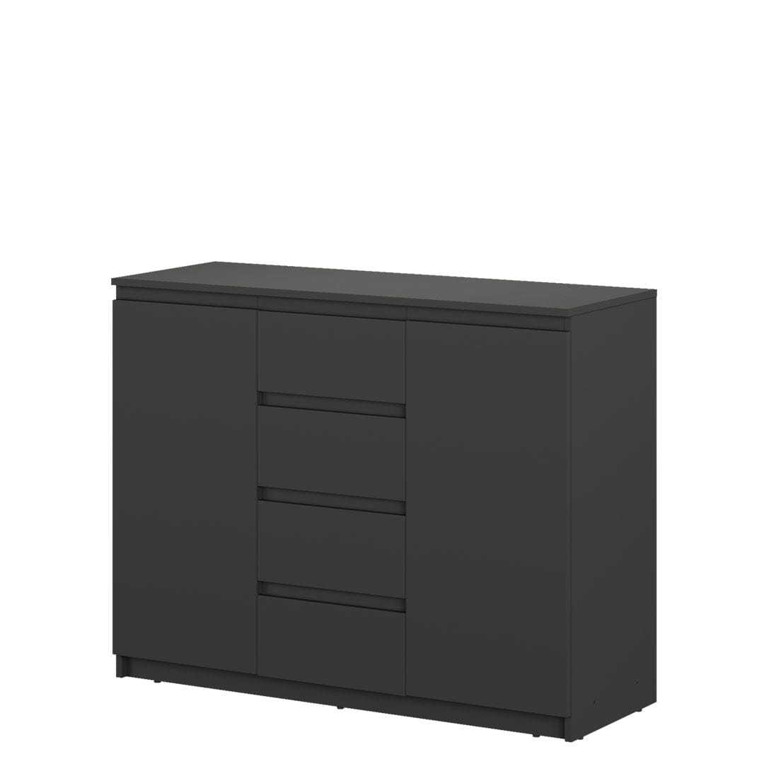 Lenart Credenza a 4 cassetti e 2 ante Idea 04 Opaco Nero