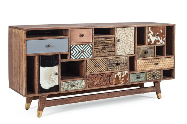 Bizzotto Credenza con 11 cassetti e 2 ante Dhaval Multicolore