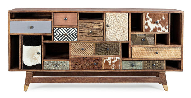 Bizzotto Credenza con 11 cassetti e 2 ante Dhaval Multicolore