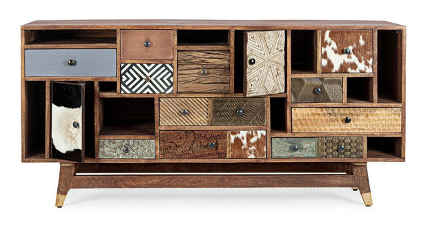 Bizzotto Credenza con 11 cassetti e 2 ante Dhaval Multicolore
