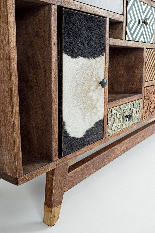 Bizzotto Credenza con 11 cassetti e 2 ante Dhaval Multicolore