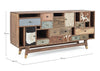 Bizzotto Credenza con 11 cassetti e 2 ante Dhaval Multicolore