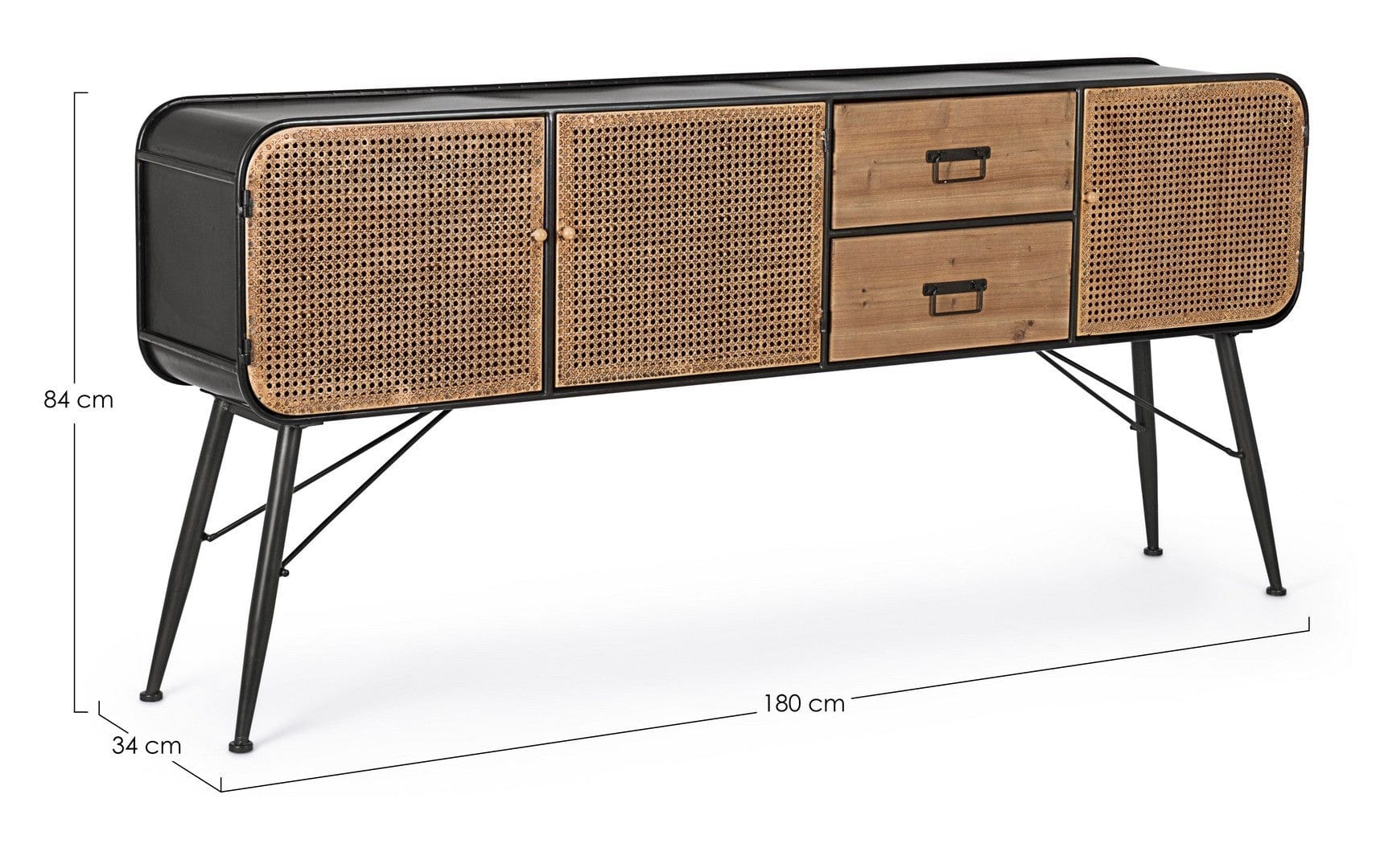 Bizzotto Credenza con 2 cassetti e 3 ante Elton Naturale