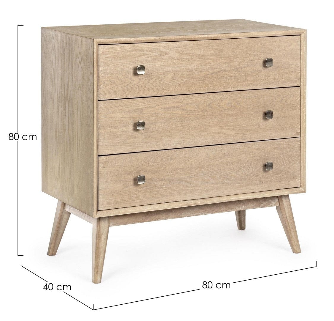 Bizzotto Credenza con 3 cassetti Alannis Naturale