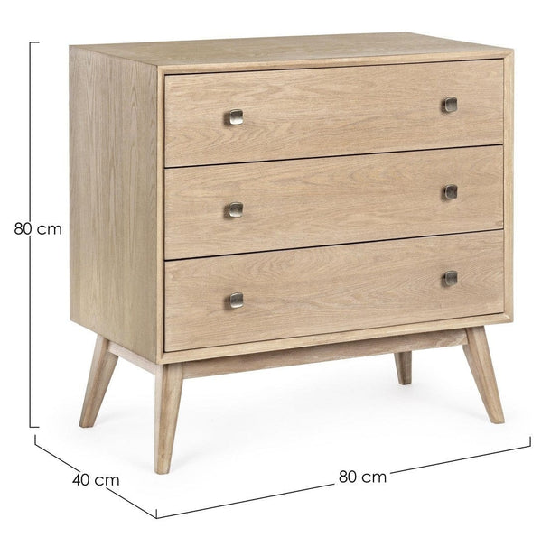 Bizzotto Credenza con 3 cassetti Alannis Naturale