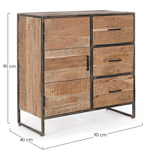 Bizzotto Credenza con 3 cassetti e 1 anta Elmer A Naturale