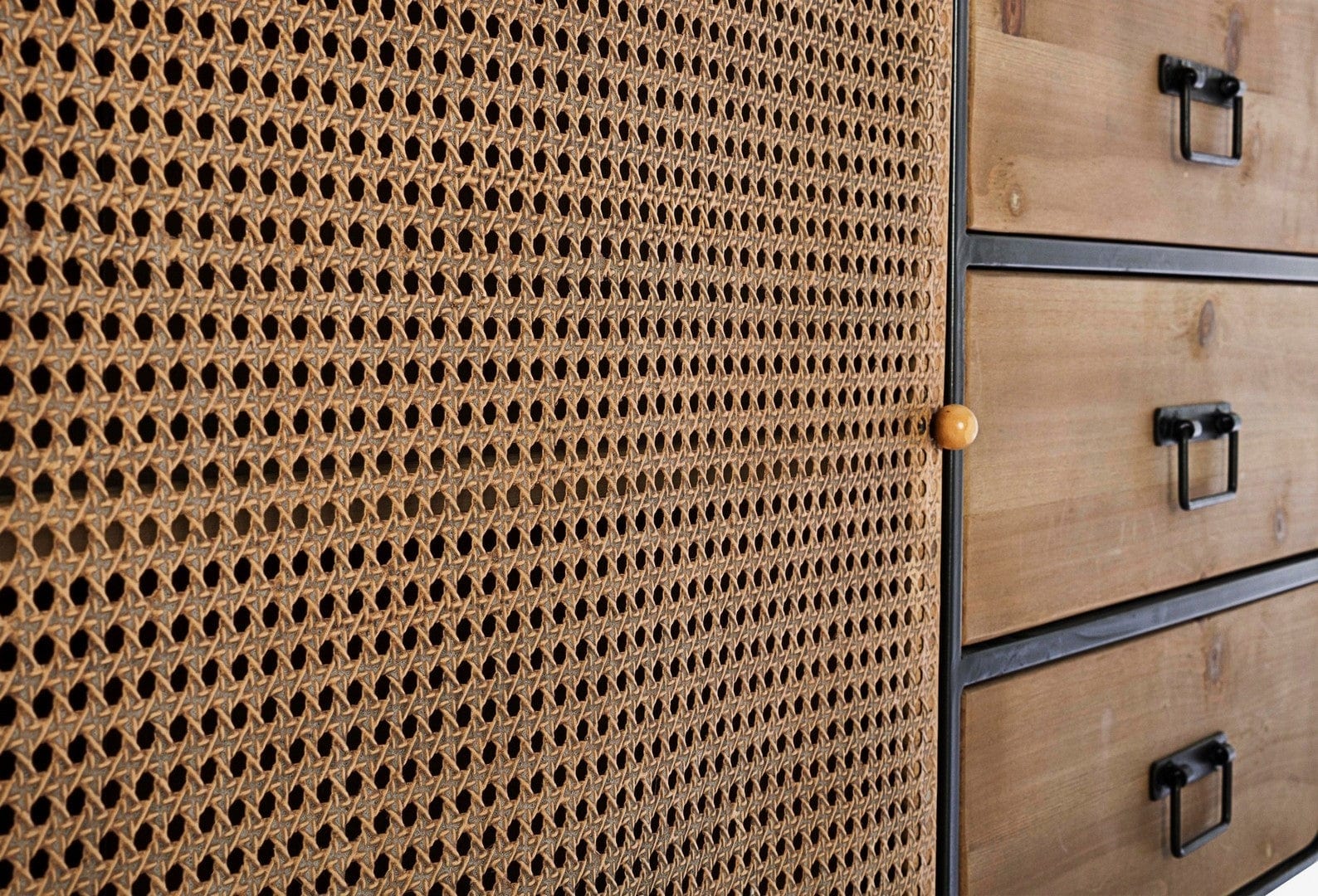 Bizzotto Credenza con 3 cassetti e 1 anta Elton Naturale