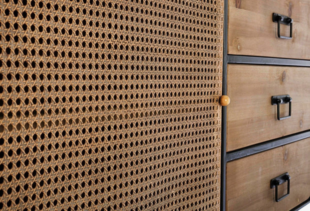Bizzotto Credenza con 3 cassetti e 1 anta Elton Naturale