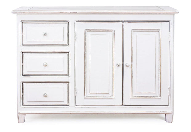 Bizzotto Credenza con 3 cassetti e 2 ante Colette Bianco