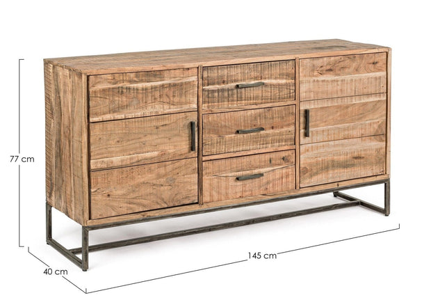 Bizzotto Credenza con 3 cassetti e 2 ante Elmer A Piccola Naturale