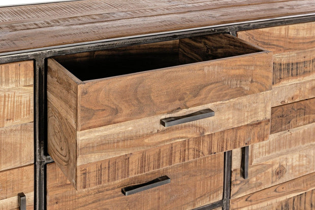 Bizzotto Credenza con 3 cassetti e 2 ante Elmer Naturale