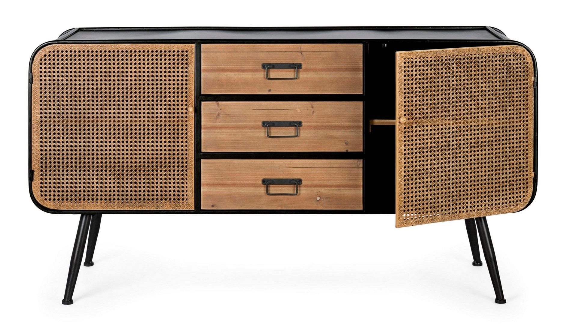 Bizzotto Credenza con 3 cassetti e 2 ante Elton Naturale