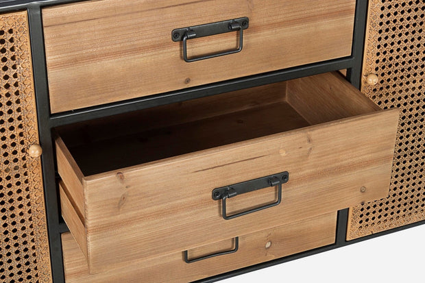 Bizzotto Credenza con 3 cassetti e 2 ante Elton Naturale