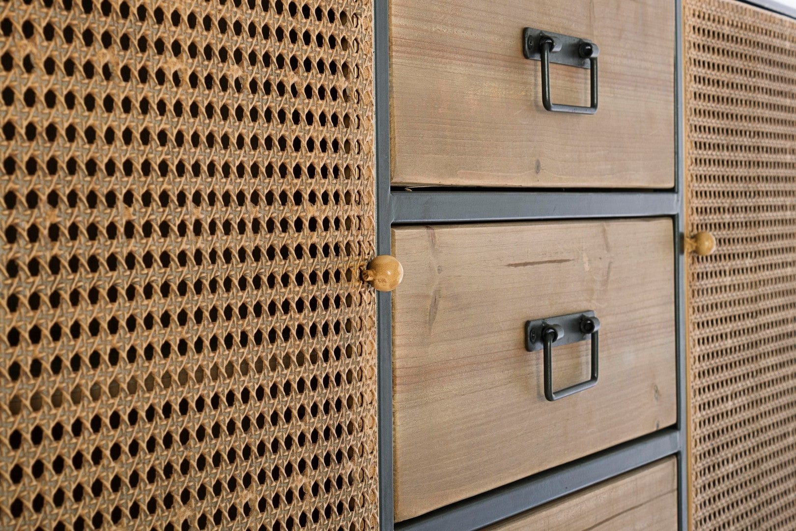 Bizzotto Credenza con 3 cassetti e 2 ante Elton Naturale