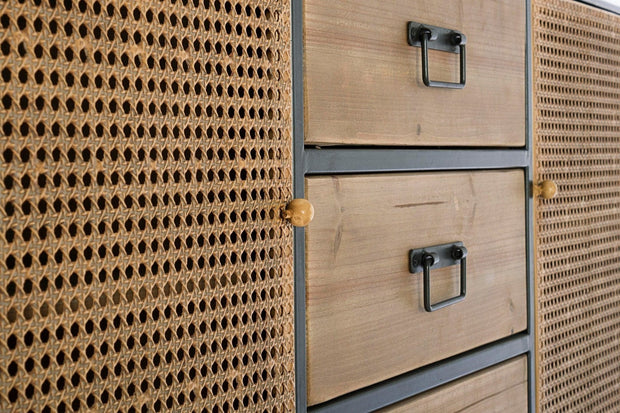 Bizzotto Credenza con 3 cassetti e 2 ante Elton Naturale