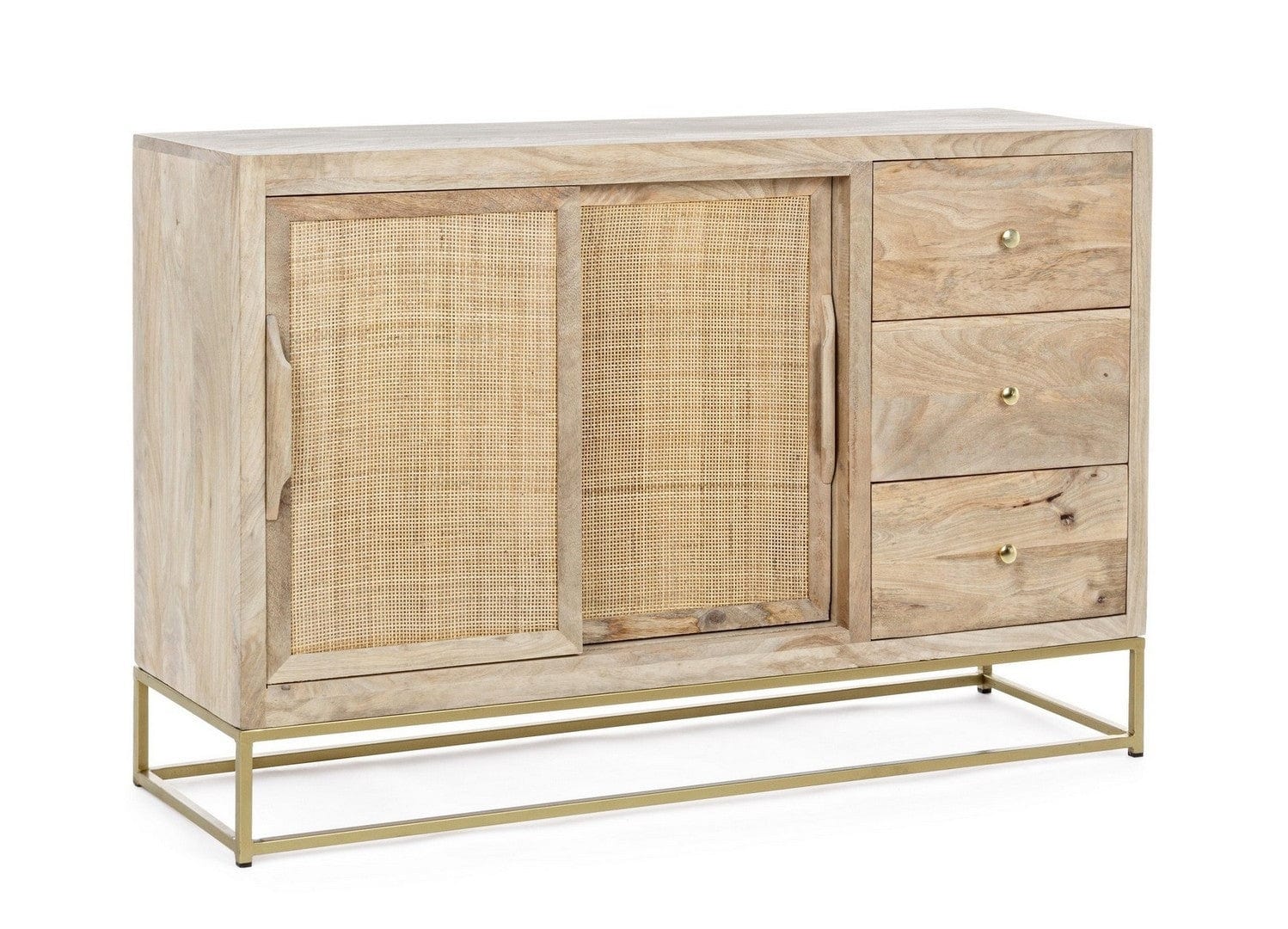 Bizzotto Credenza con 3 cassetti e 2 ante Exor Naturale