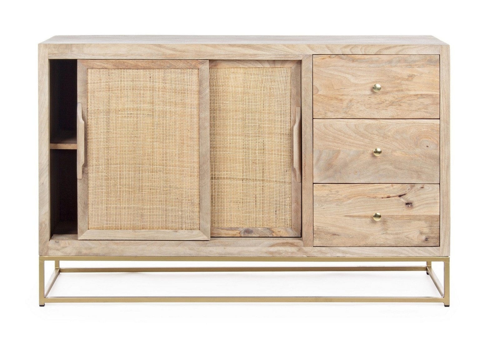 Bizzotto Credenza con 3 cassetti e 2 ante Exor Naturale