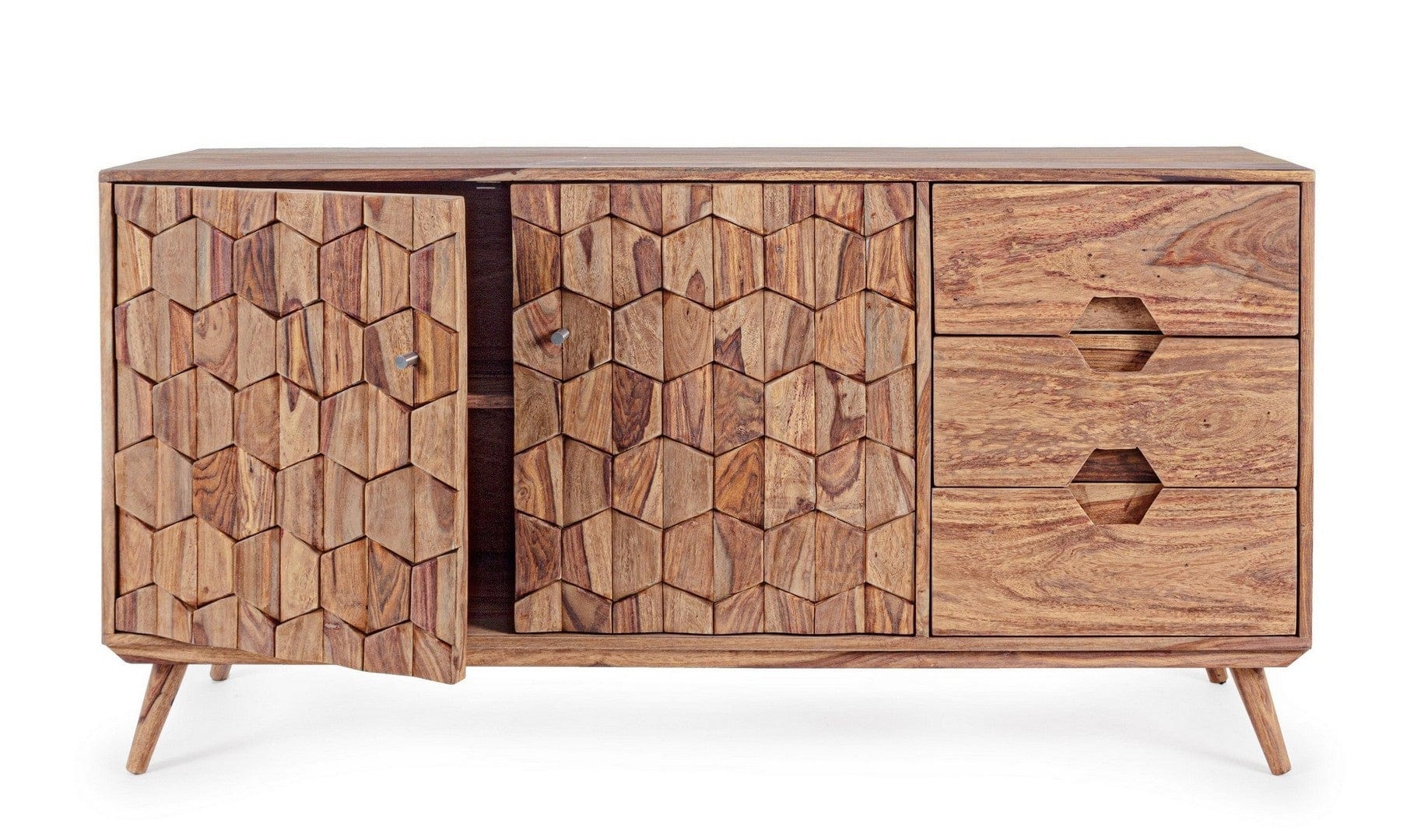 Bizzotto Credenza con 3 cassetti e 2 ante Kant Naturale