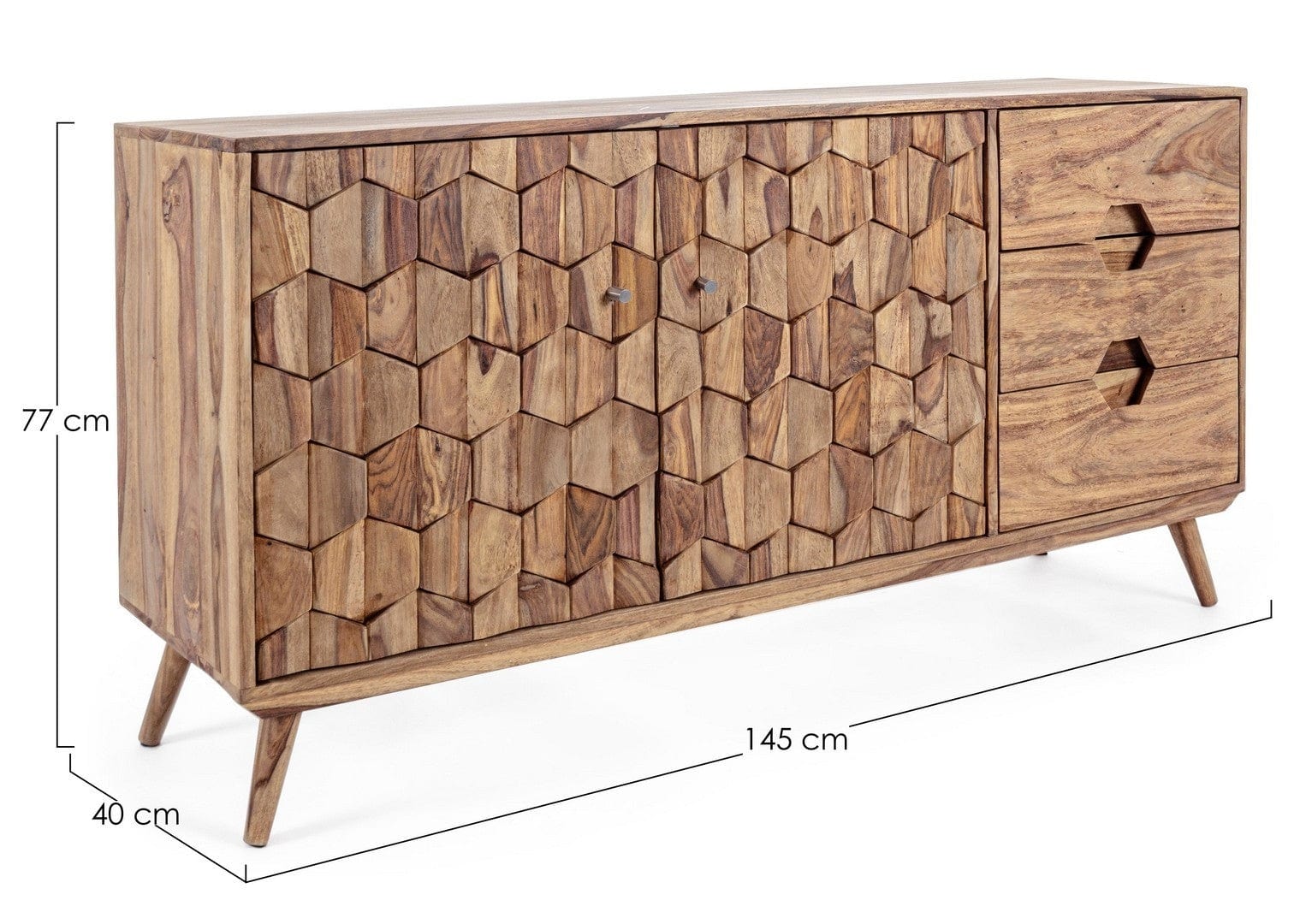 Bizzotto Credenza con 3 cassetti e 2 ante Kant Naturale