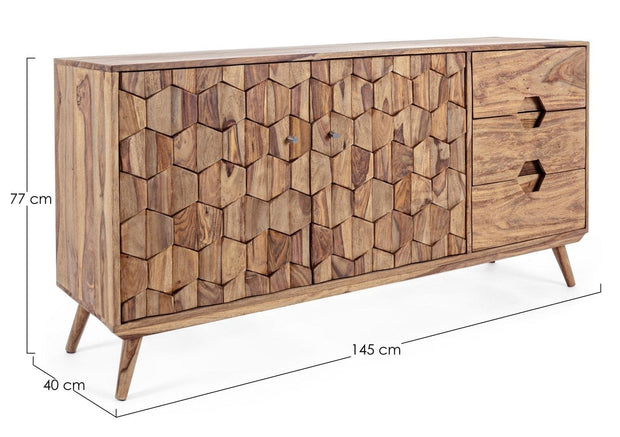 Bizzotto Credenza con 3 cassetti e 2 ante Kant Naturale