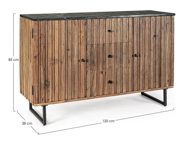 Bizzotto Credenza con 3 cassetti e 2 ante Norfolk Naturale