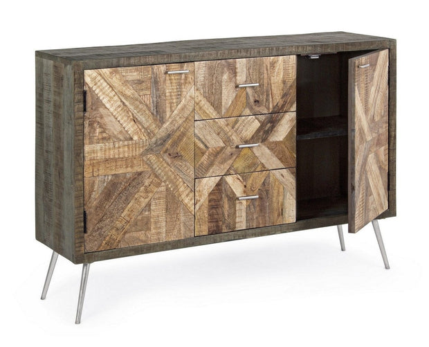 Bizzotto Credenza con 3 cassetti e 2 ante Norwood Naturale