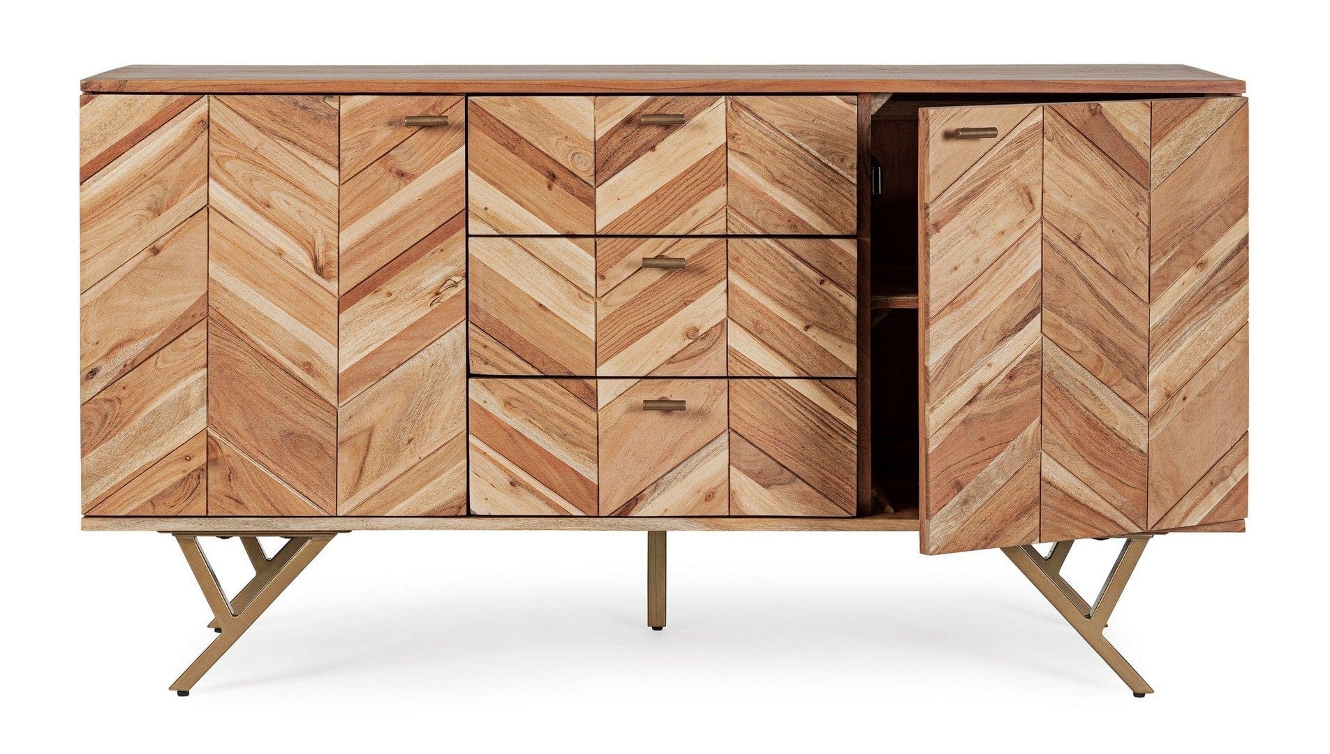 Bizzotto Credenza con 3 cassetti e 2 ante Raida Naturale