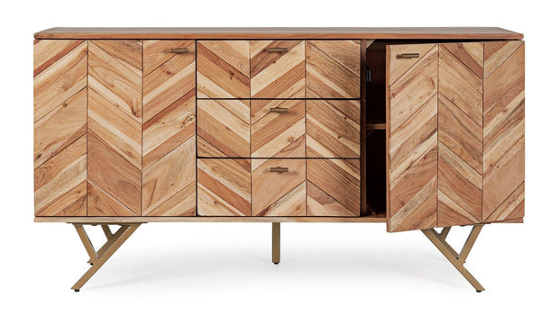 Bizzotto Credenza con 3 cassetti e 2 ante Raida Naturale