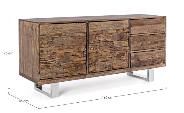 Bizzotto Credenza con 3 cassetti e 2 ante Stanton Naturale