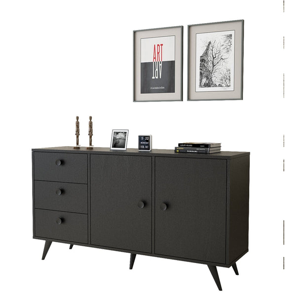 Asir Credenza con 3 cassetti e 2 ante Vilamo VL9-332 Nero
