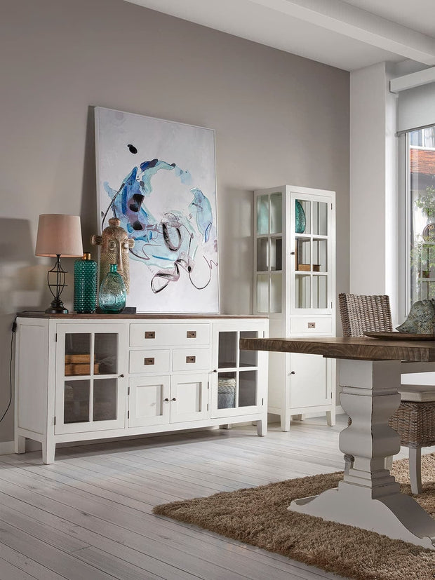 Moycor Credenza con 3 cassetti e 4 ante Everest Bianco