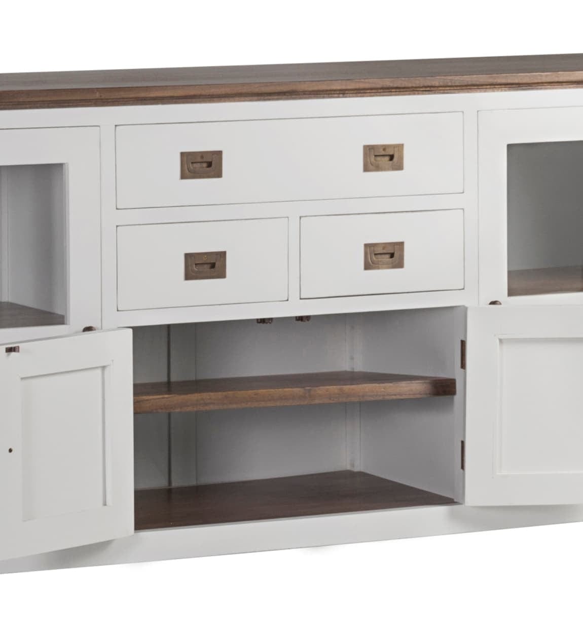 Moycor Credenza con 3 cassetti e 4 ante Everest Bianco