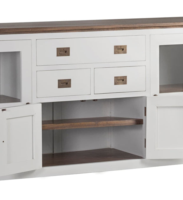 Moycor Credenza con 3 cassetti e 4 ante Everest Bianco