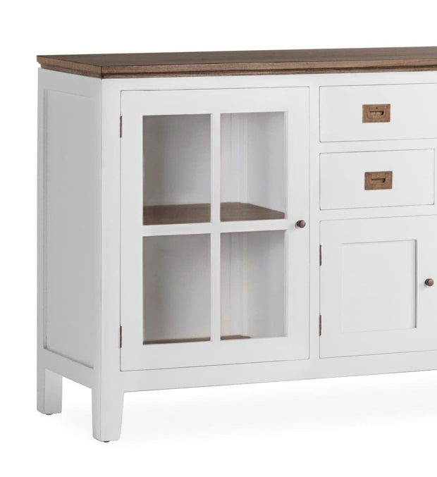 Moycor Credenza con 3 cassetti e 4 ante Everest Bianco
