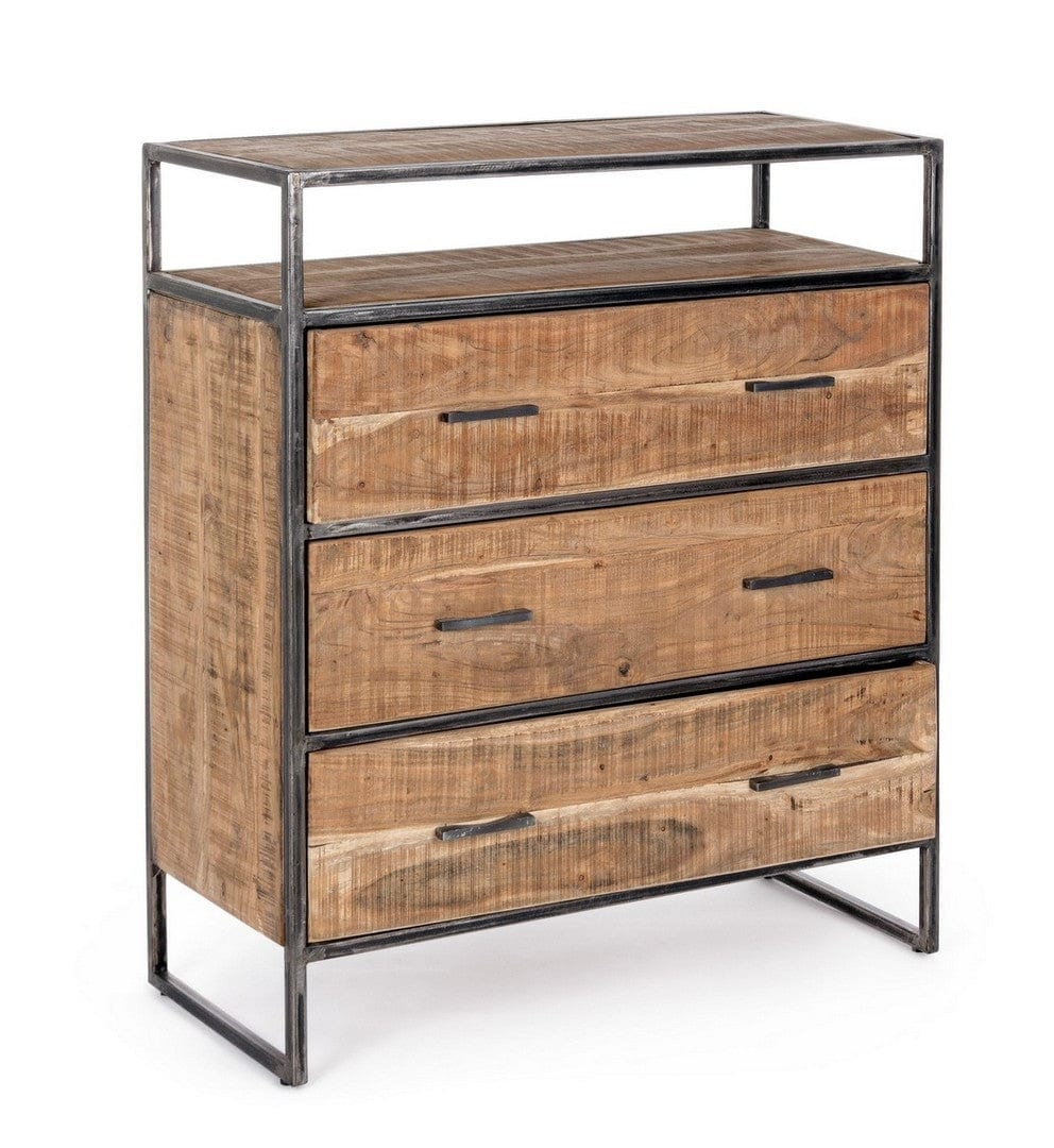 Bizzotto Credenza con 3 cassetti Elmer Naturale
