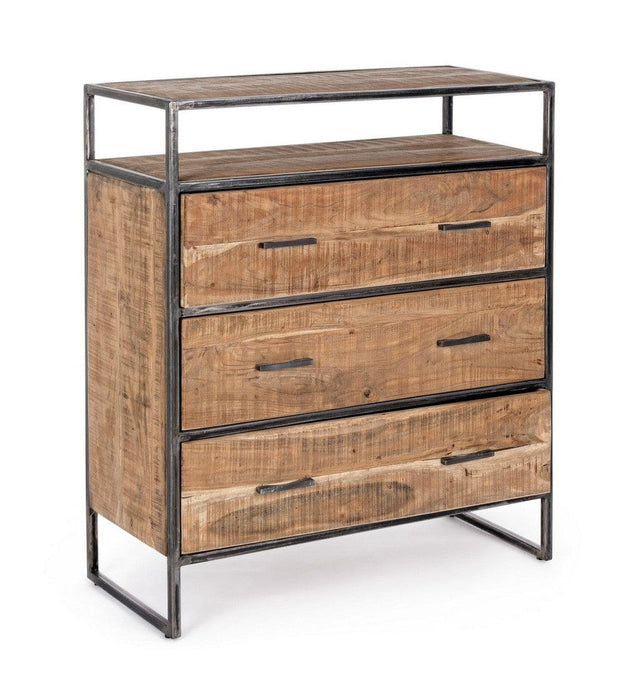 Bizzotto Credenza con 3 cassetti Elmer Naturale