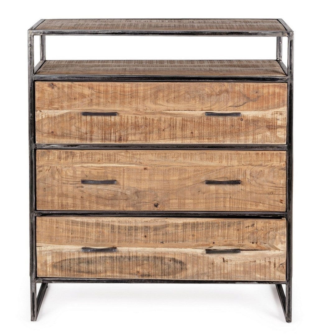 Bizzotto Credenza con 3 cassetti Elmer Naturale