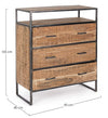 Bizzotto Credenza con 3 cassetti Elmer Naturale
