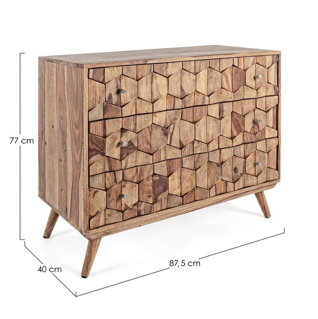 Bizzotto Credenza con 3 cassetti Kant Naturale