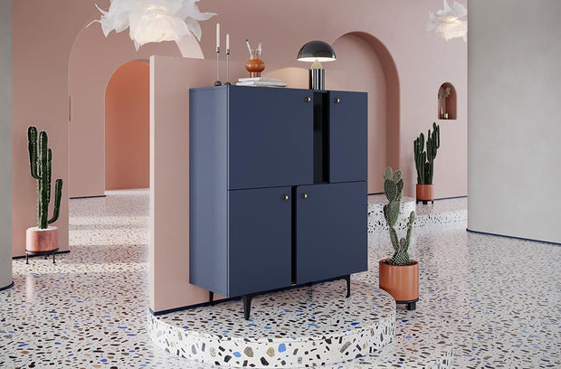 Lenart Credenza con 4 ante Colours CS 01 Blu Opaco