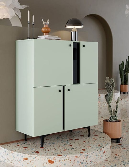 Lenart Credenza con 4 ante Colours CS 01 Verde Opaco