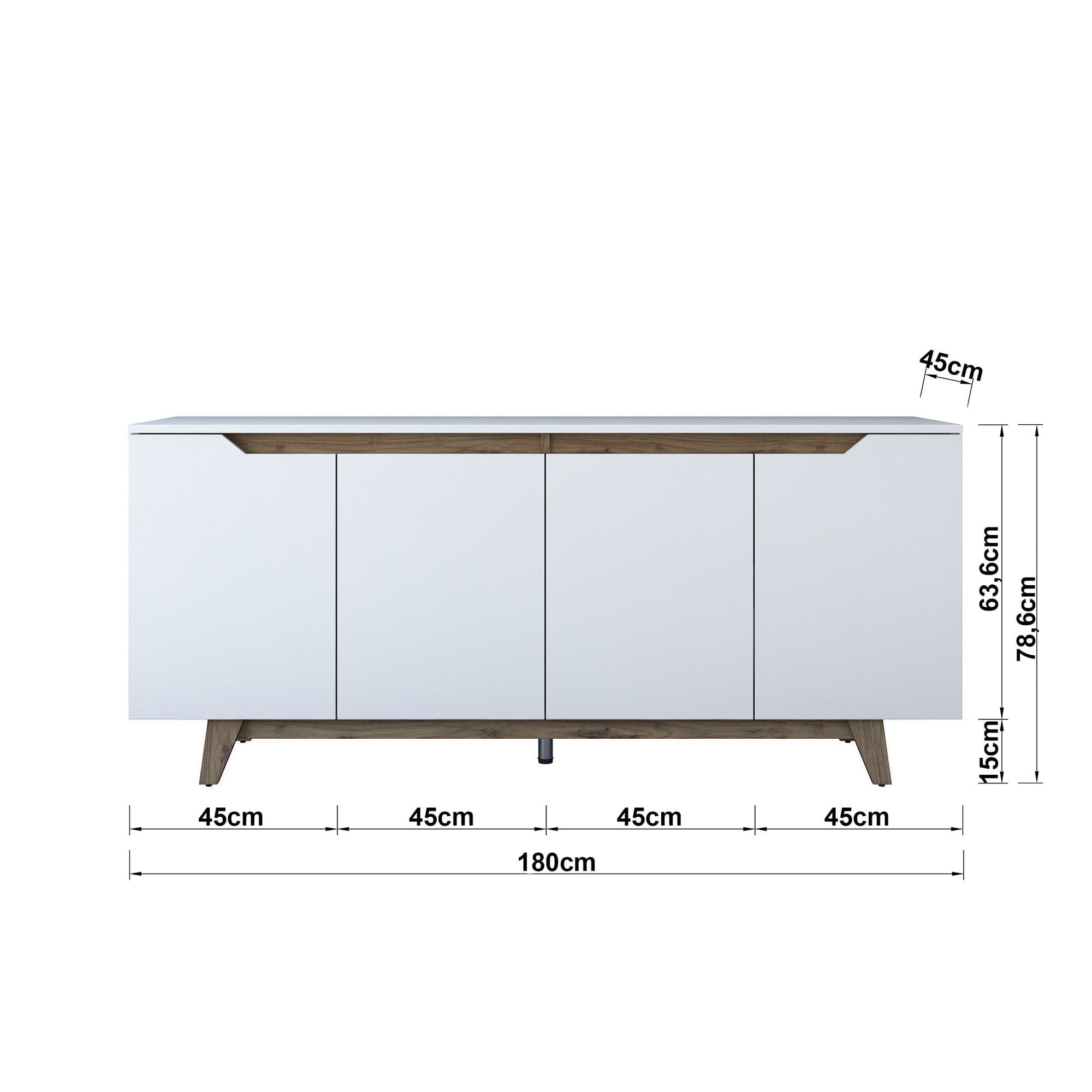 Asir Credenza con 4 ante GD102 - 1874 Bianco
