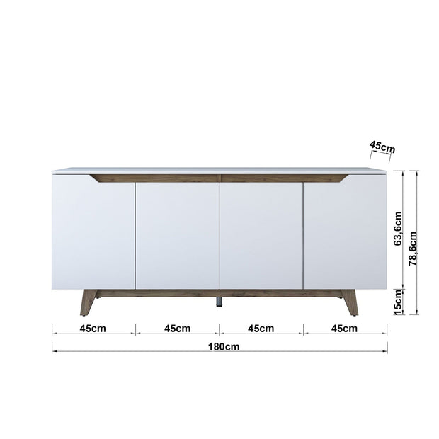 Asir Credenza con 4 ante GD102 - 1874 Bianco