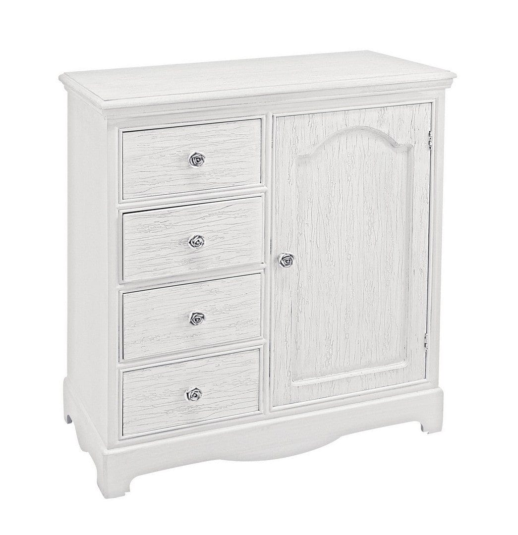 Bizzotto Credenza con 4 cassetti e 1 anta Blanc Bianco