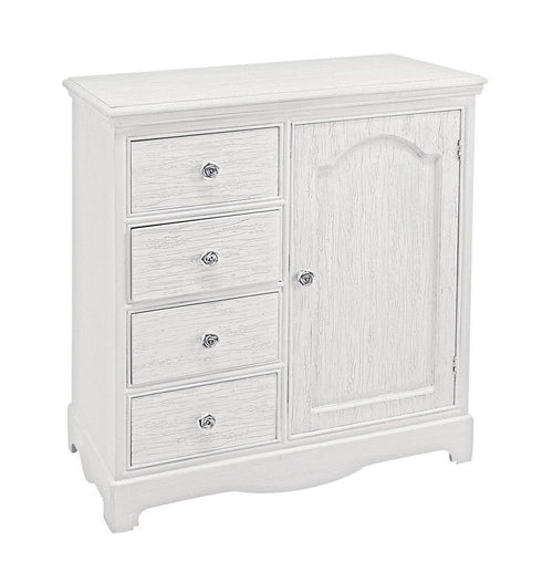 Bizzotto Credenza con 4 cassetti e 1 anta Blanc Bianco