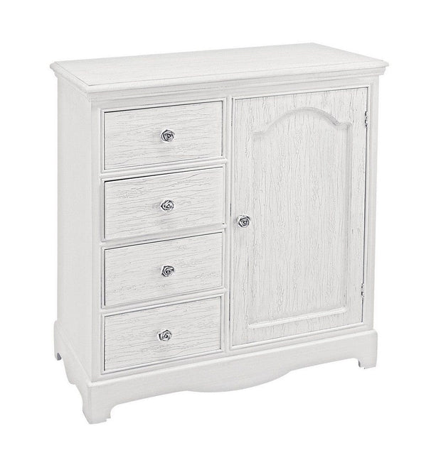 Bizzotto Credenza con 4 cassetti e 1 anta Blanc Bianco