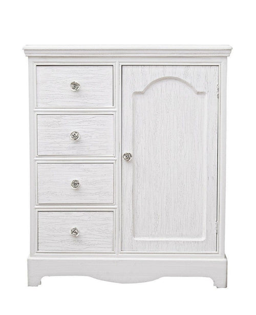 Bizzotto Credenza con 4 cassetti e 1 anta Blanc Bianco