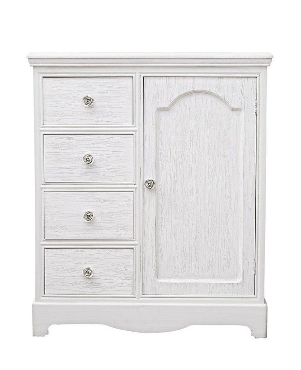 Bizzotto Credenza con 4 cassetti e 1 anta Blanc Bianco