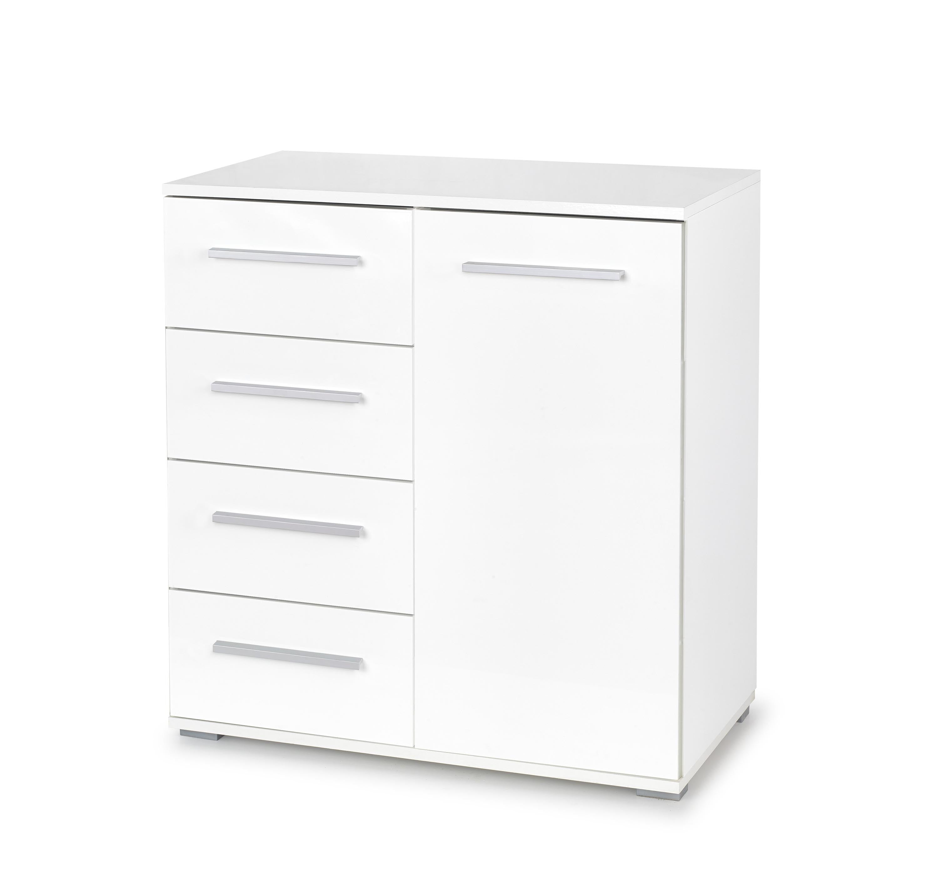 Halmar Credenza con 4 cassetti e 1 anta Liamis KM-2 Bianco
