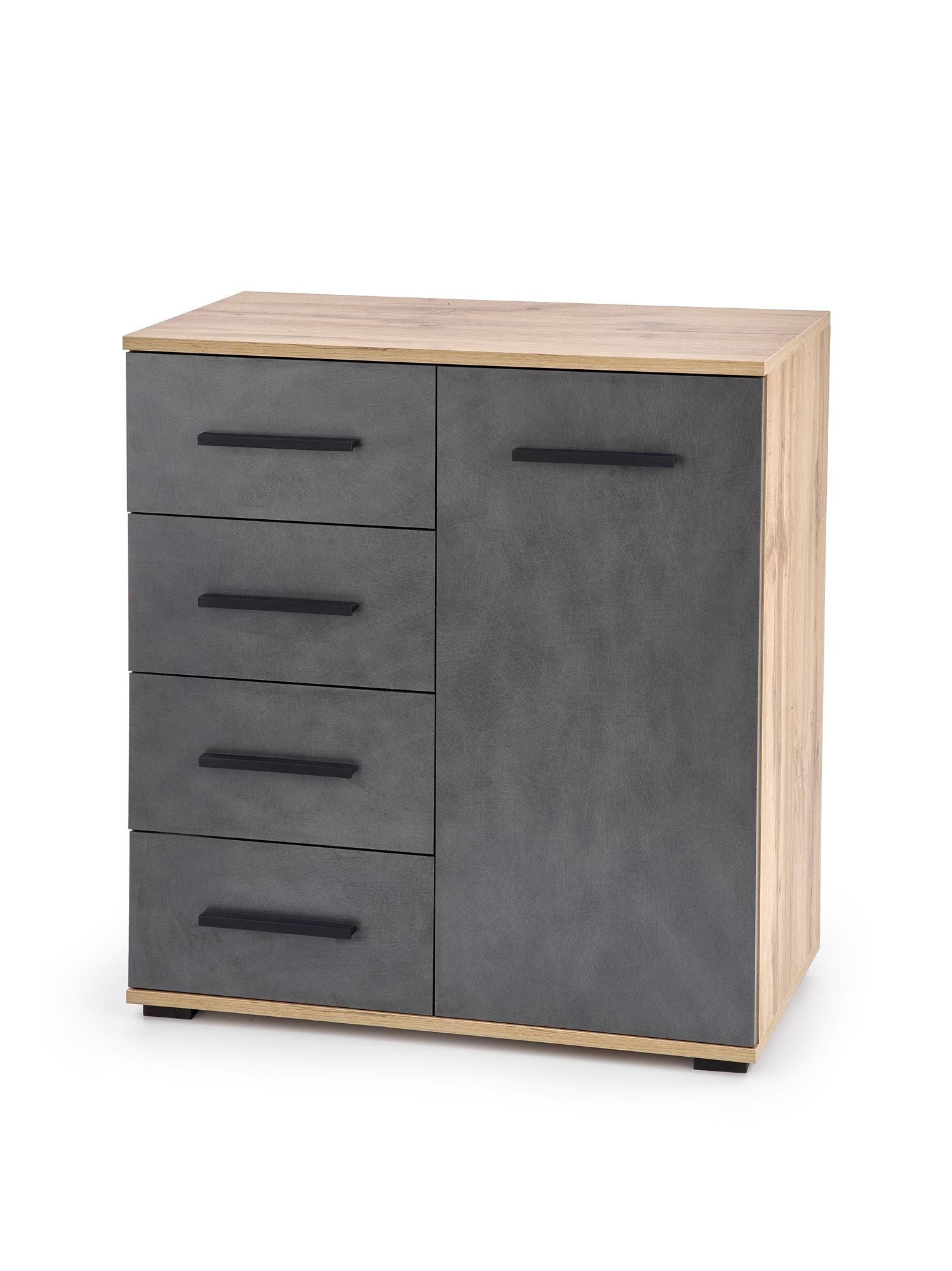 Halmar Credenza con 4 cassetti e 1 anta Liamis KM-2 Grigio